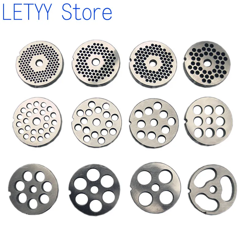 Type 12  Meat Grinder Orifice Plate Cutter Disc Screen Round Knife Cross Reamer Stainless Steel Meat Grinding Accessories
