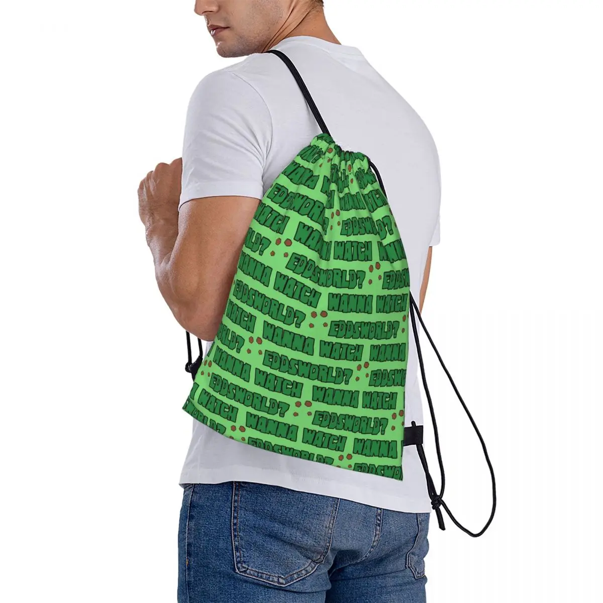 Wanna Watch Eddsworld Backpacks Fashion Drawstring Bags Sundries Bag Book Bags for Man Woman School