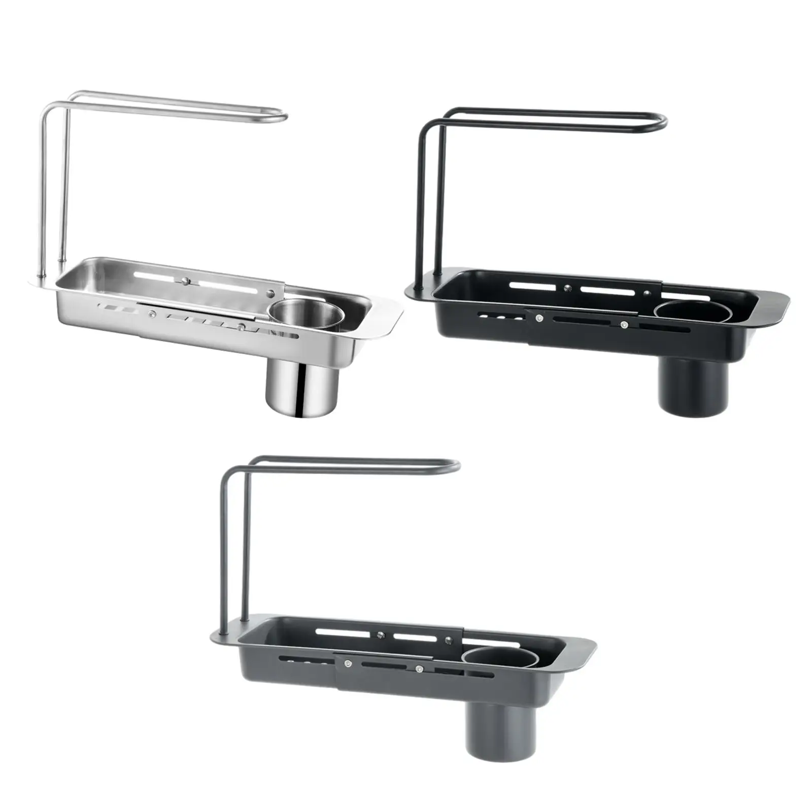 Sink Drain Shelf Stainless Steel Adjustable over Sink Drainer Shelf Household Sink Drain Rack Sponge Organizer Kitchen Utensils