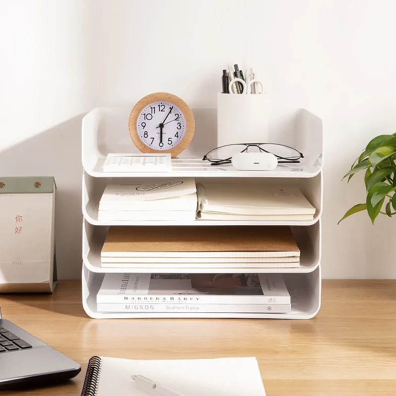 Plastic Paper Letter Tray Organizer, Stackable Desk File Holder,   Desktop Storage Bin for Office Supplies, Documents, Letters,