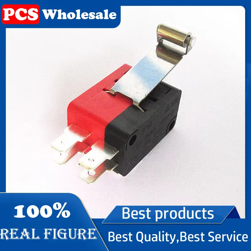 Double Micro Switch V-156-2C25 16A 250V Silver Contact 4.8mm Foot Long Handle with Copper Wheel