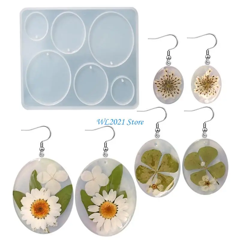 

G5GC Crystal Epoxy Mold Mirror Surfaces Jewelry Pendant Silicone Molds Homemade Earring Necklace Resin Casting Molds Crafts