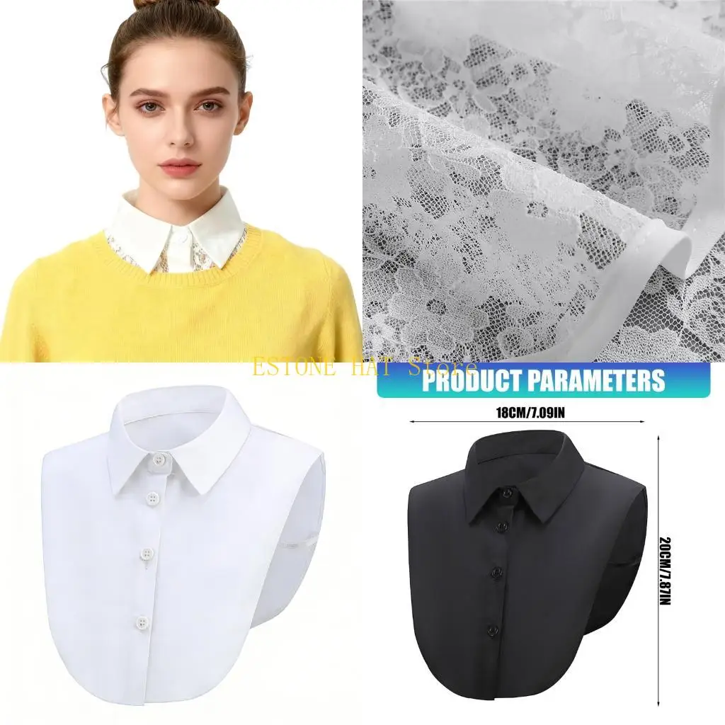 

49MF Съемный ажурный воротник с цветочным декором для платьев, блузок, топов