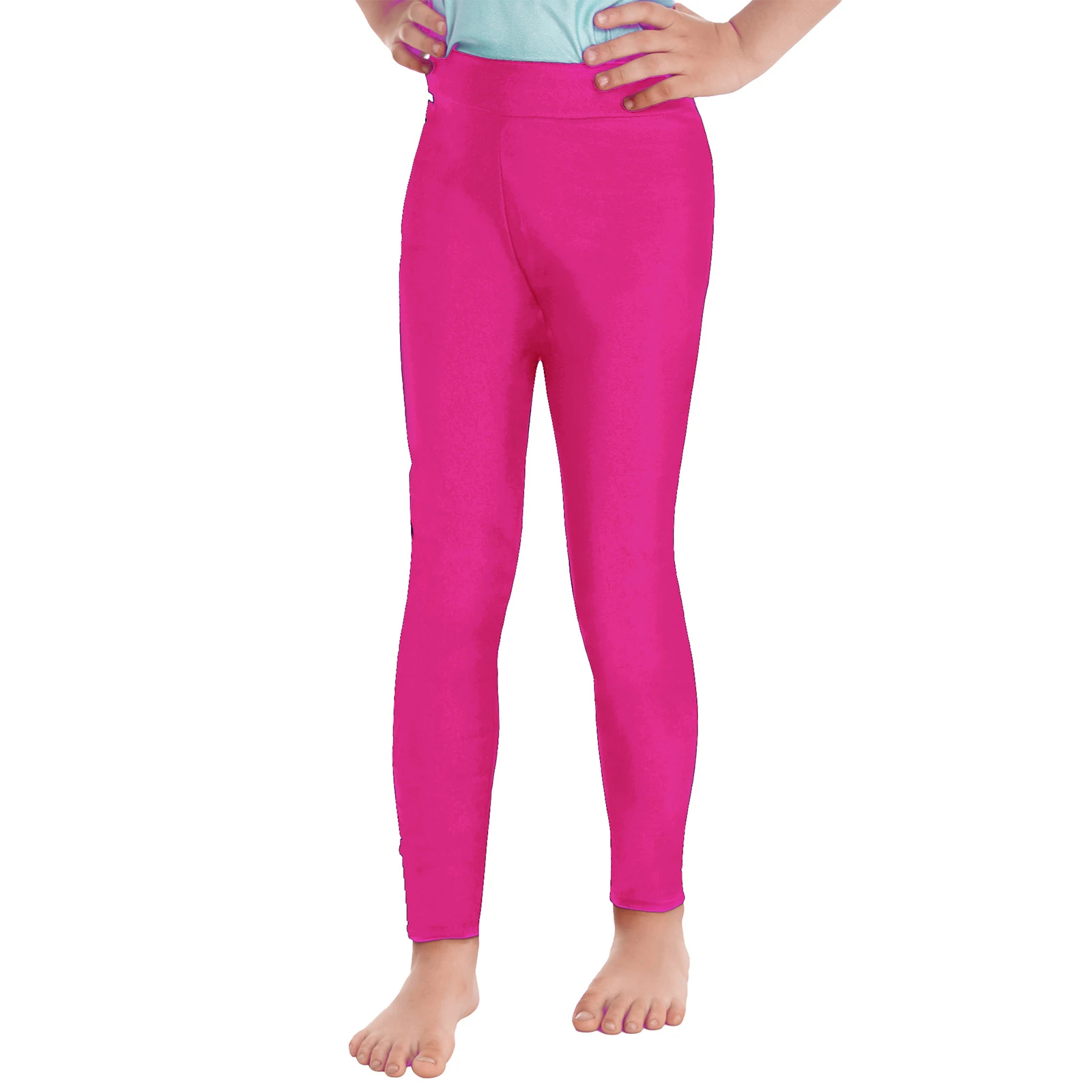 Leggings per bambini per ragazze Collant elastici in vita tinta unita per ballare Balletto Ginnastica Sport Pantaloni da yoga Legging per bambini