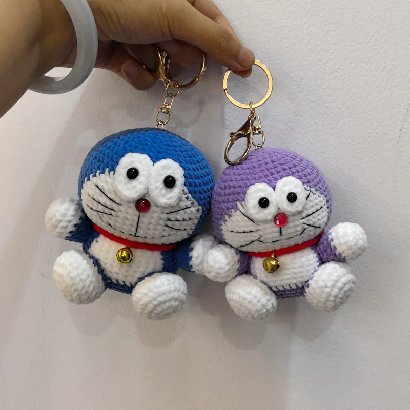 Cartoon Cat Doll Handmade Woven Knitting Yarn Keychain Wool Thread Hook Weaving Crochet Doll Decoration Creative Gifts