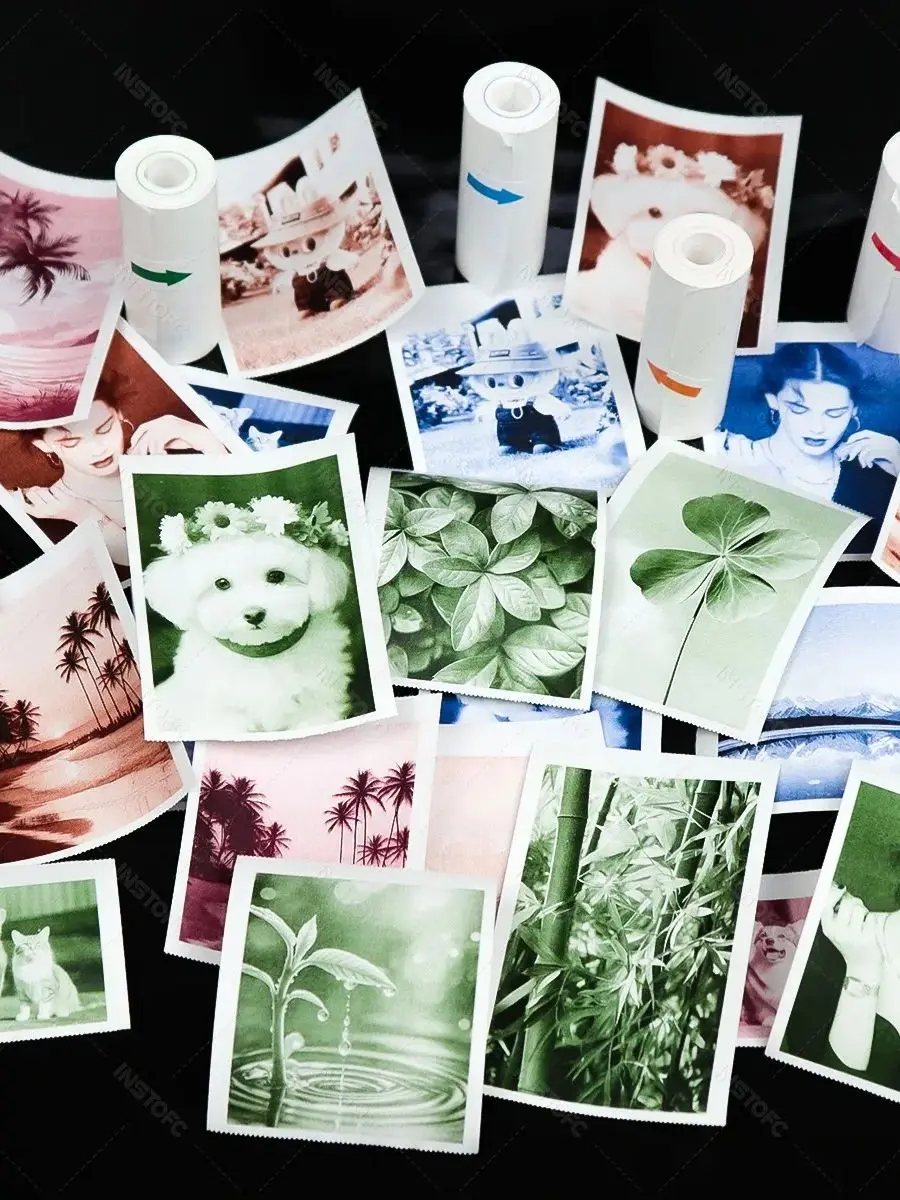 Instofc Mini Portable Thermal Printer Wireless Memo Label Machine Bluetooth Inkless Pocket Imprimante Phone Notes Printing Color Paper