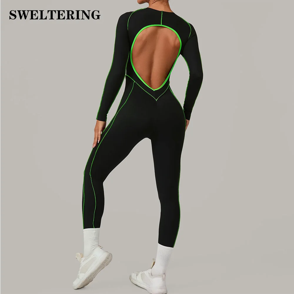 

Sports Overalls Women Tracksuit Workout Jumpsuit Gym Clothing Running Romper Fitness Long Sleeved Sportswear Yoga Set Activewear