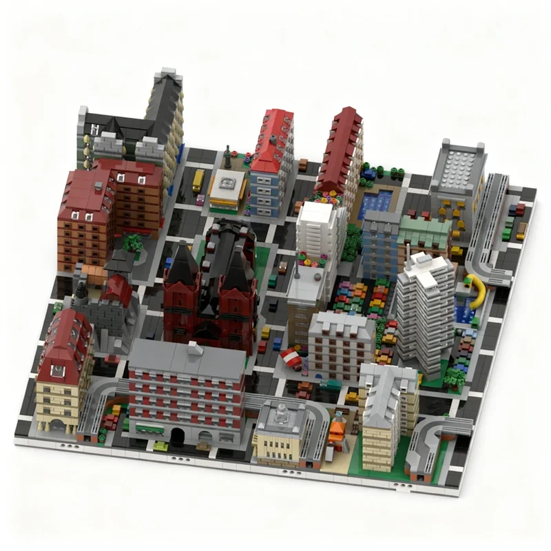 7166pcs MOC Micropolis Collection 4 16 Nice Fitting Modules Architecture Model Building Blocks Christmas Gift Architecture Idea