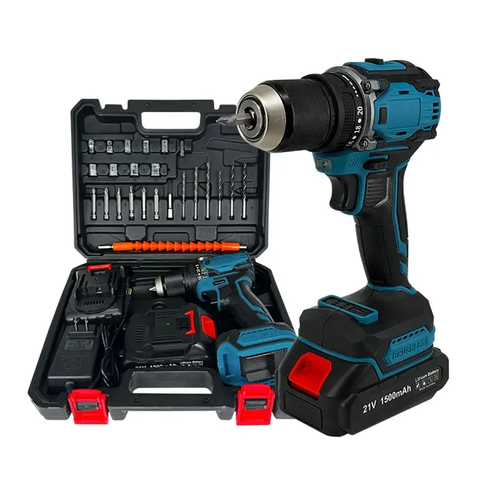 

7 pcs Accessories Bit cordless electric drill power tool set 21V Lithium Battery Cordless Power Drill