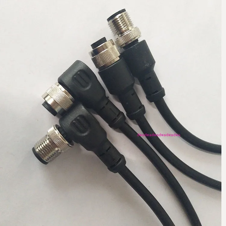 M12 Sensor Connector 2m Cable Waterproof plug Male&Female 4P 5P 8Pin +2m PVC line A Type angle & straight