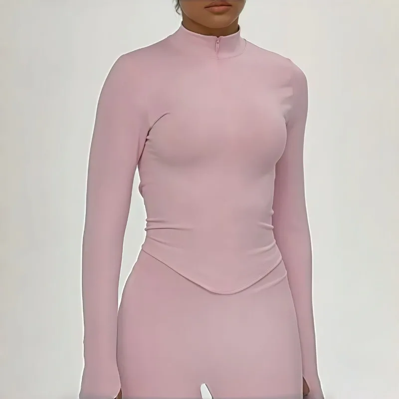 

Women's Seamless Solid Color Yoga Coat Breathable High Elasticity Tight Zipper Jacket Outdoor Running Leisure Sports Fitness Top