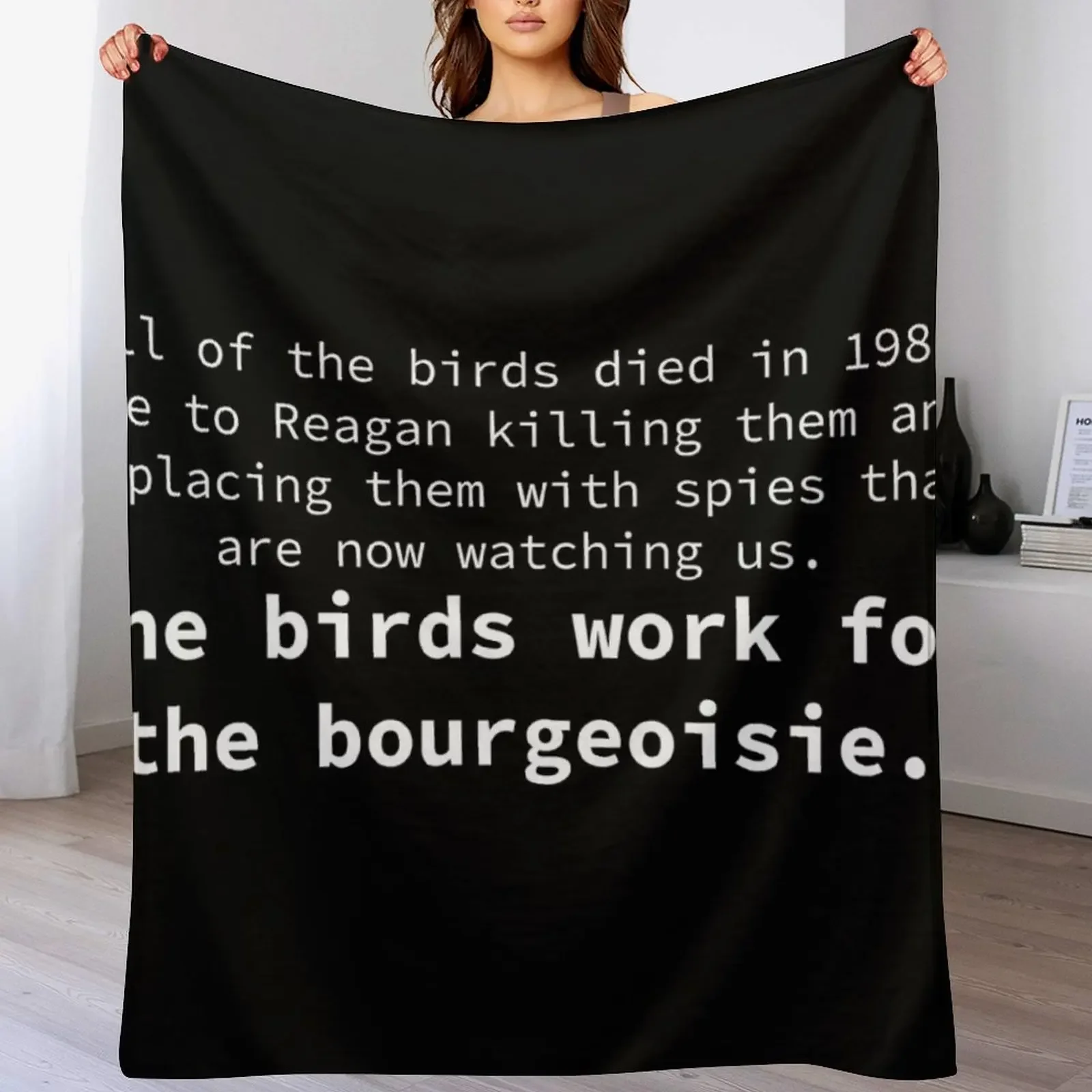 

The birds work for the bourgeoisie. Throw Blanket Warm Plush Fuzzy Blanket for Living Room