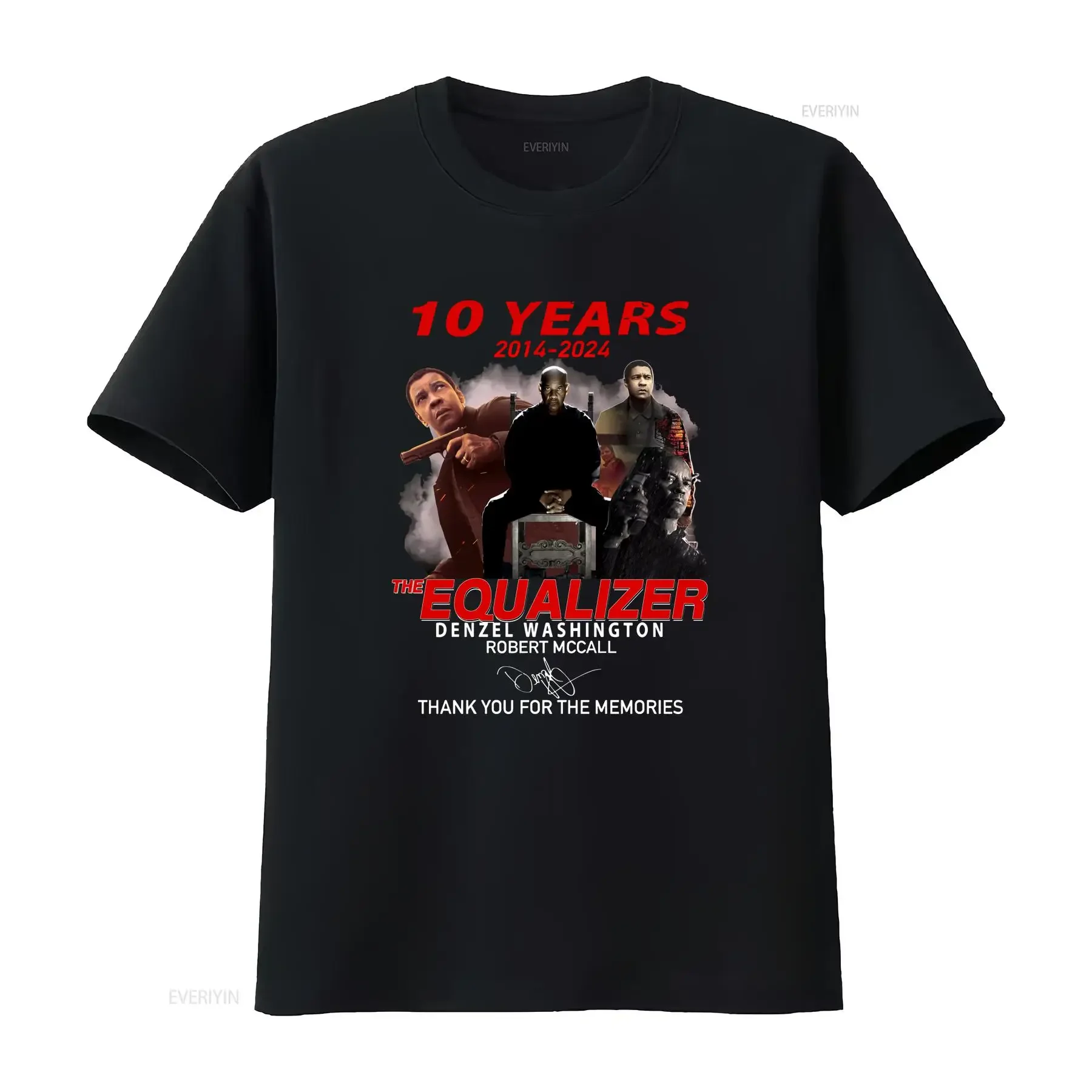 T-shirt The Equalizer, 10 ans, Denzel Washington, Robert Mccall, manches longues ou courtes, vintage, effet délavé, unisexe, doux, pour homme