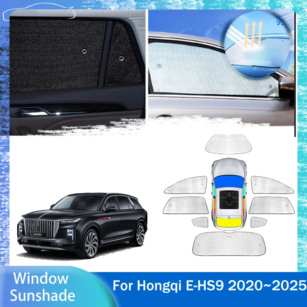 

Для Hongqi E-HS9 2020 ~ 2025 2021 2022 2023 2024 солнцезащитный козырек в виде świetlika, боковое окно, лобовое стекло, солнцезащитный козырек, аксессуары для зонтиков