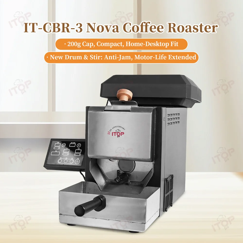 ITOP CBR-3 Coffee Roaster 200g Roasting Capacity for Household Patented Drum Structure and nnovative Agitator Design