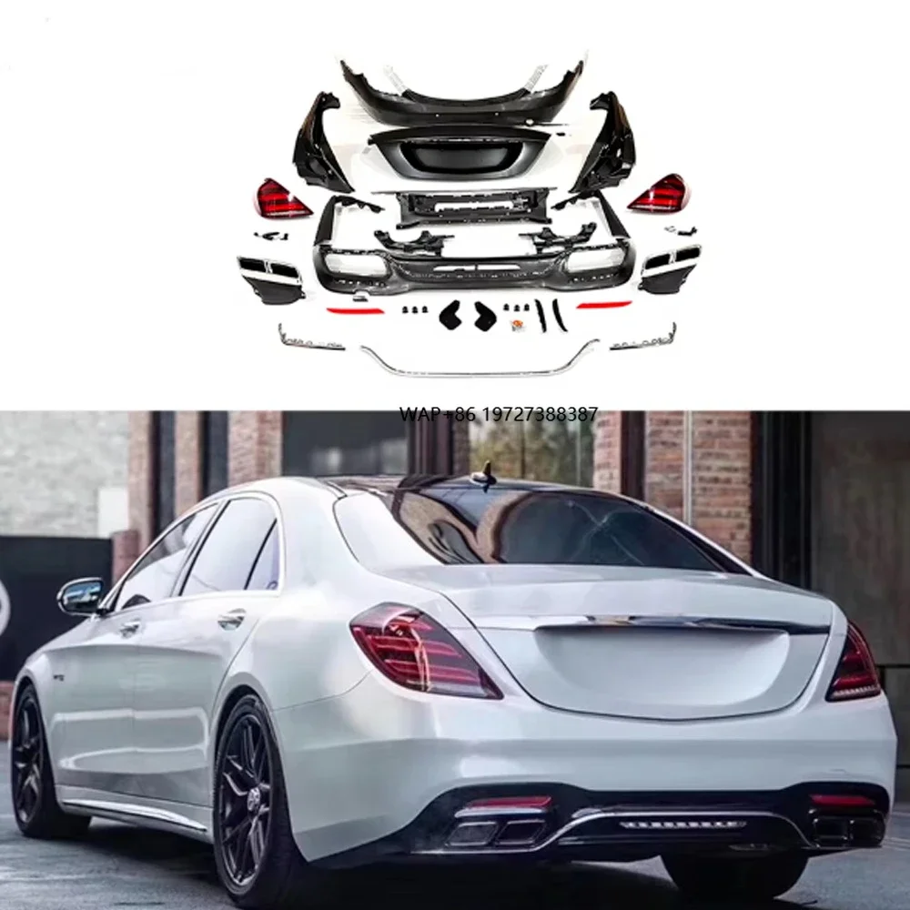 

S CLASS W221 UPGRADE to W222 MAY S63 STYLE BODY KIT HEAD LIGHT BUMPERS GRILLE EXHAUST 2006-2013Y~S400 S350 S200 W221 FACELIFT