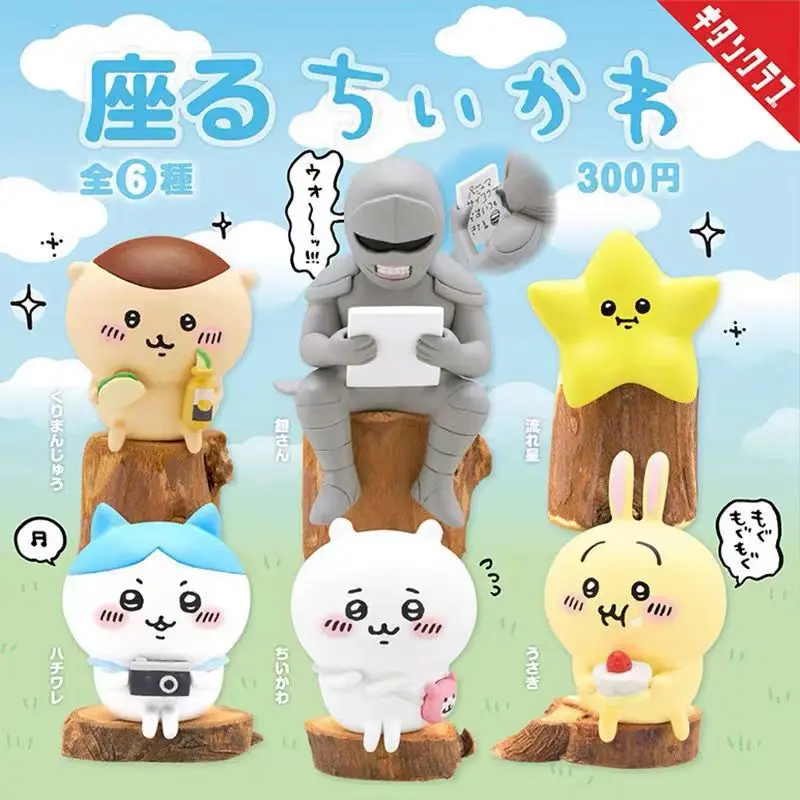 6Pcs/Set Anime Figure Doll 2-3cm ちいかわ ハチワ Kawaii Model Accessories Children's Toys Gift Action Figures Hobbies Gifts