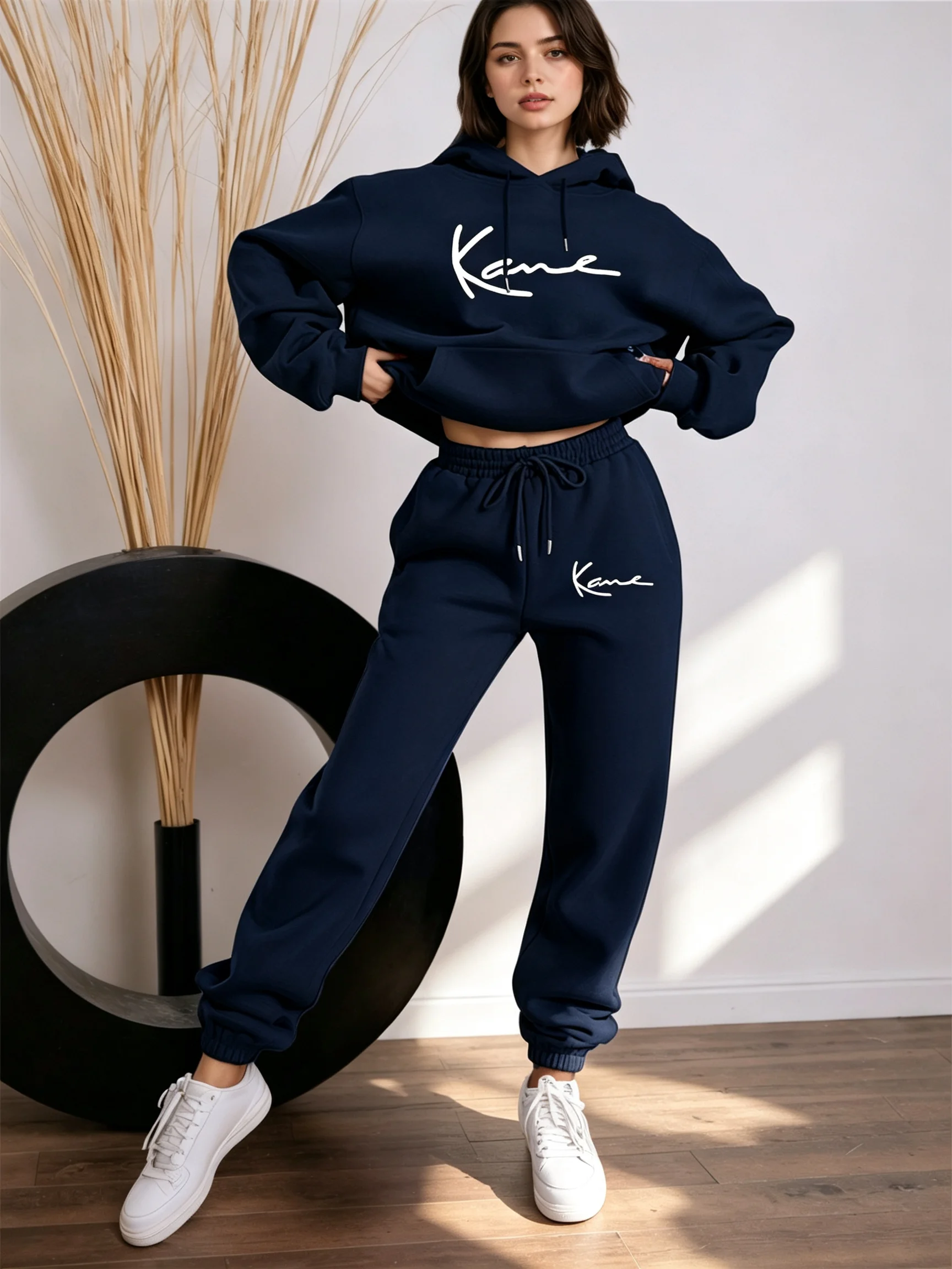 Women 2-PC Outfit Letter Print - đánh giá và giá Streetwear Hoodie