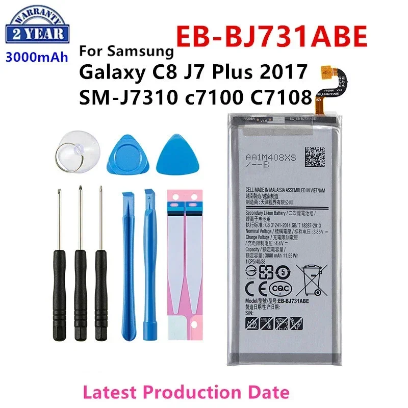 

Brand New EB-BJ731ABE 3000mAh Battery For Samsung Galaxy C8 J7 Plus 2017 SM-J7310 SM-C710F C7100 C7108 Batteries+Tools