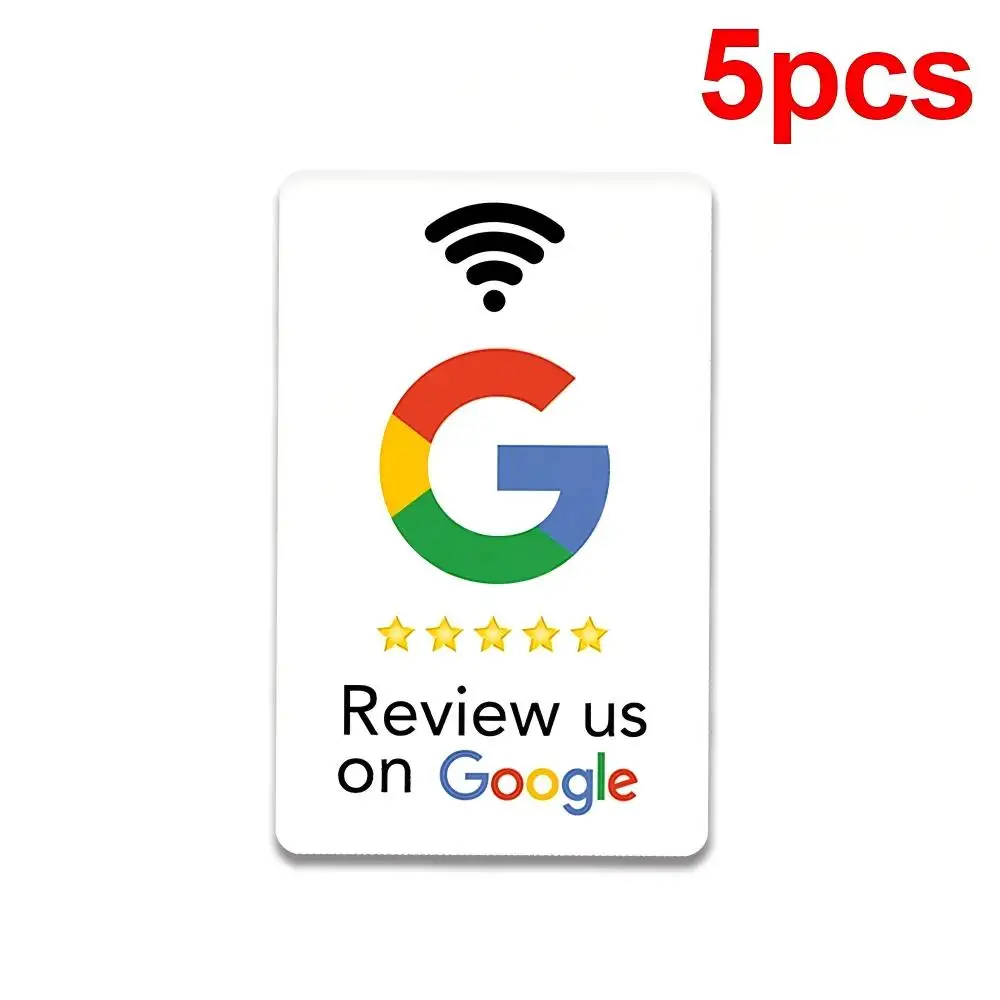 5pcs Durable PVC Google Reviews NFC Cards Boost Your Business Online Presence PVC Material