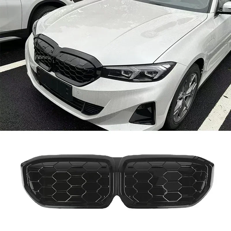 

New! Car Front Bumper Grille Kidney Racing Grill Grilles For BMW i3 2022 2023 2024 Gloss Black