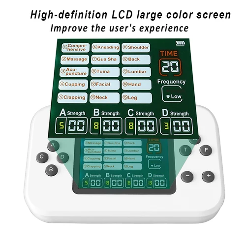 Imagen 2 del producto Máquina eléctrica de fisioterapia de 30 niveles, masajeador multifuncional TENS de 4 salidas, Estimulador nervioso de vibración EMS, relajación, 8 almohadillas