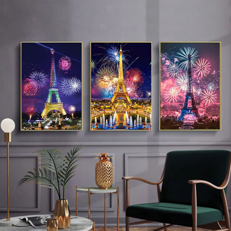 5D pittura diamante fai da te parigi torre Eiffel pieno diamante rotondo mosaico scenario diamante ricamo Kit strass decorazione della casa