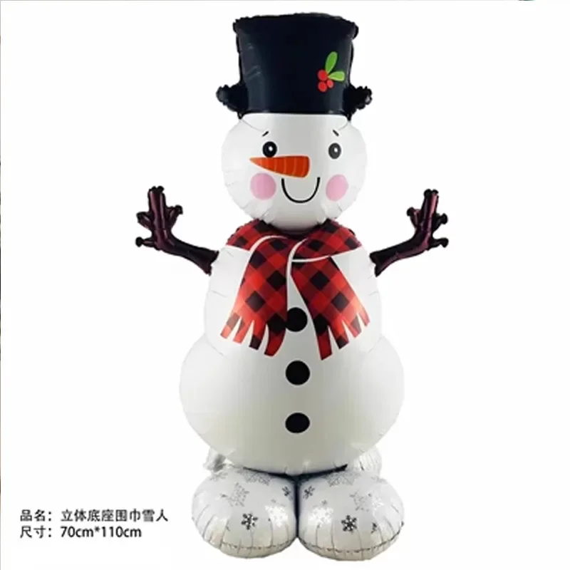 3PCS Christmas Inflatable Toy Balloon Soldier Snowman Balloon Decoration Large Christmas Foil Balloon Theme Party Decoration Toy