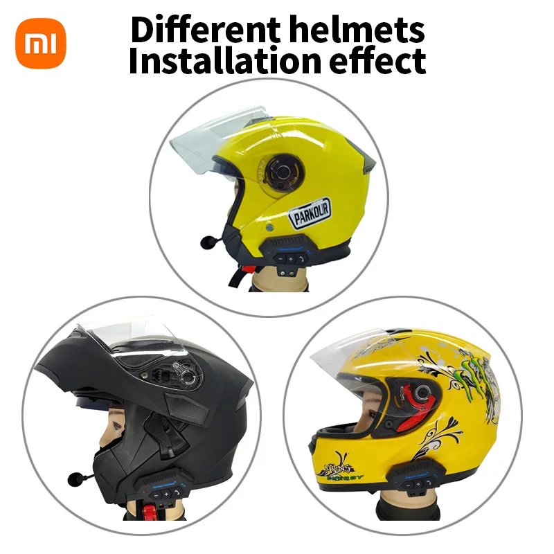 XIAOMI BT12 Helmet Bluetooth Headset Hifi Sound Motorcycle Sports Headphones Waterproof Outdoor Wireless Earphones With Mic