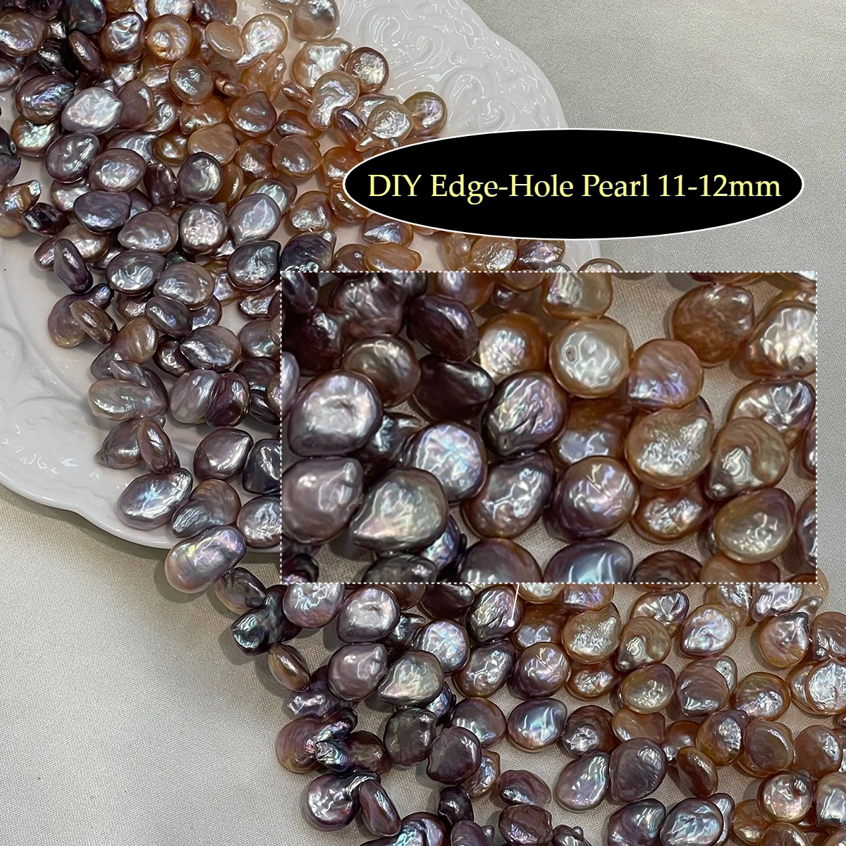 AAA Edge-Hole Pearl Natural Freshwater Drop Pearl 11-12mm For Jewelry Making DIY Accessory Handicraft Supplies