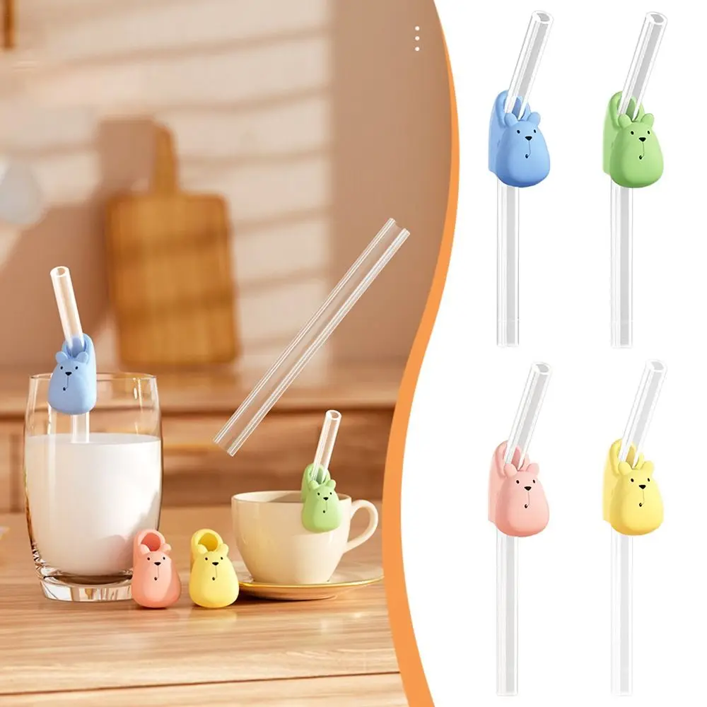 New Portable Baby Buckle Straw Multi-function Water Cup Accessories Cartoon Straw Soft Children's Silicone Suction