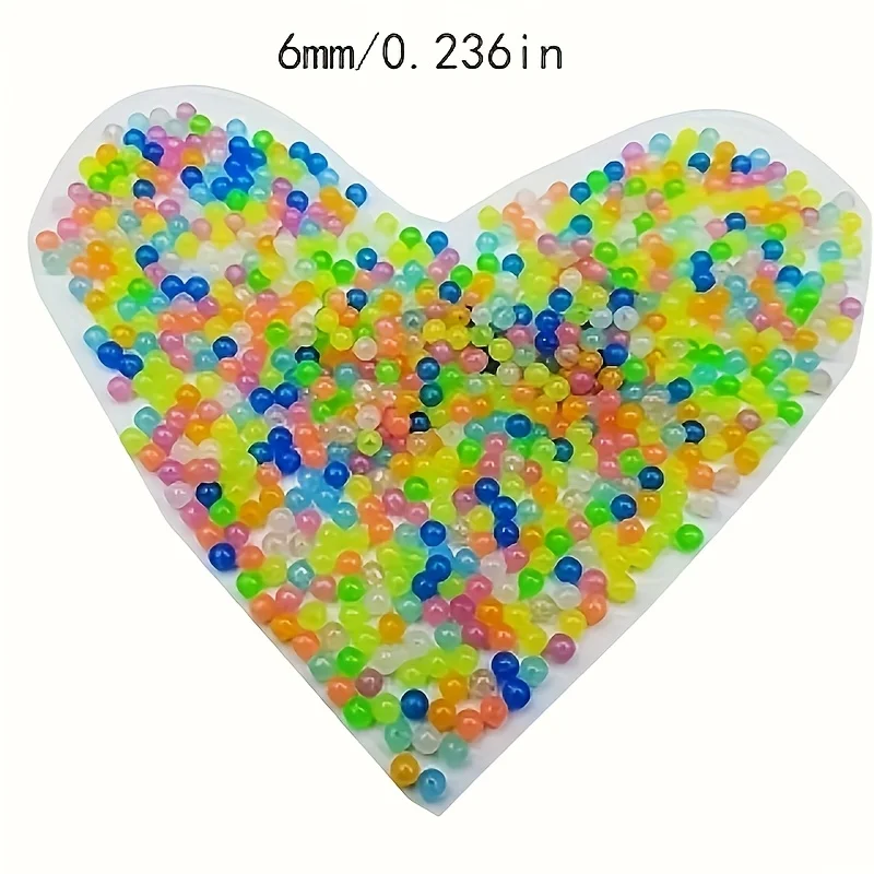 1000pcs 6mm Glow-in-the-Dark Multicolor Loose Acrylic Beads for DIY Bracelets, Necklaces, Pendants, Christmas Ornaments Making