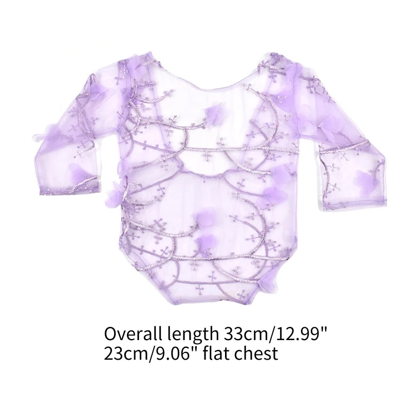 Newborn Photo Props Lace Jumpsuit Baby Photography Clothes Backless Romper for Infant Photoshooting Shower Gift