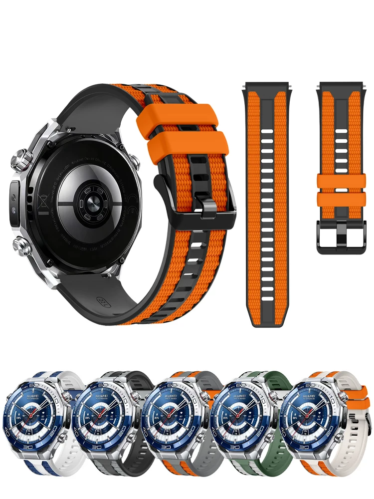 Sportarmbänder für Huawei Watch GT6/GT5 Pro/GT4/3/2/Ultimate 46 mm 22 mm Nylon-Silikonarmband Correa HUAWEI Watch GT 6 Pro Band