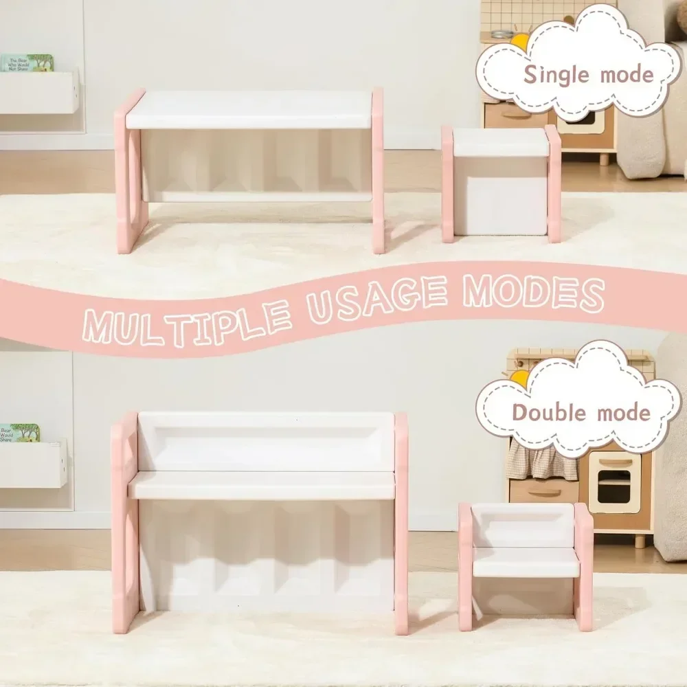 Kindertisch und höhenverstellbares Kleinkind-Tisch- und Stuhlset, Tischstuhl für Kinder im Alter von 3–8 Jahren