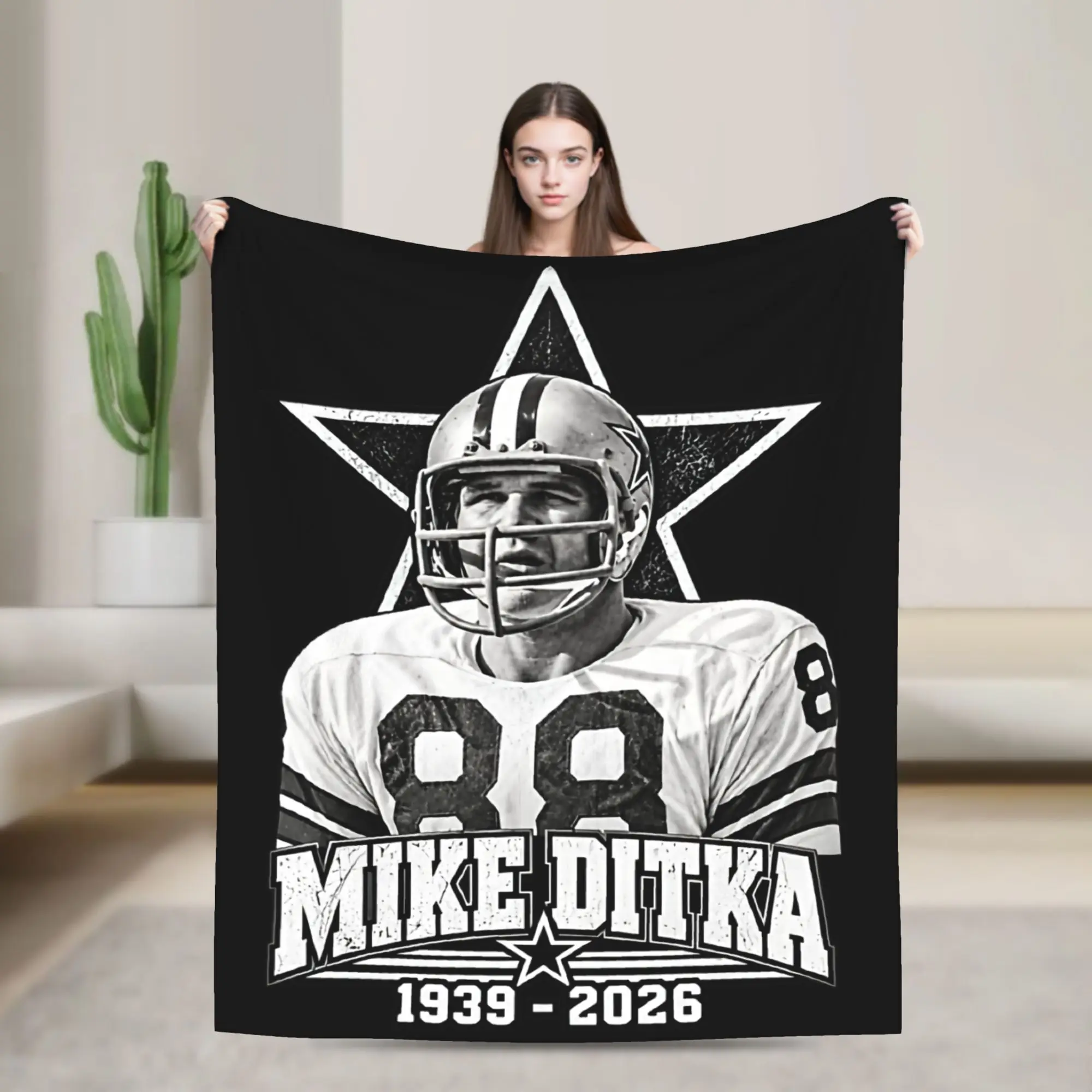 RIP Mike Ditka  Blanket Multiple Sizes Cozy and Lightweight  Throw Blankets for Couch Sofa and Bed