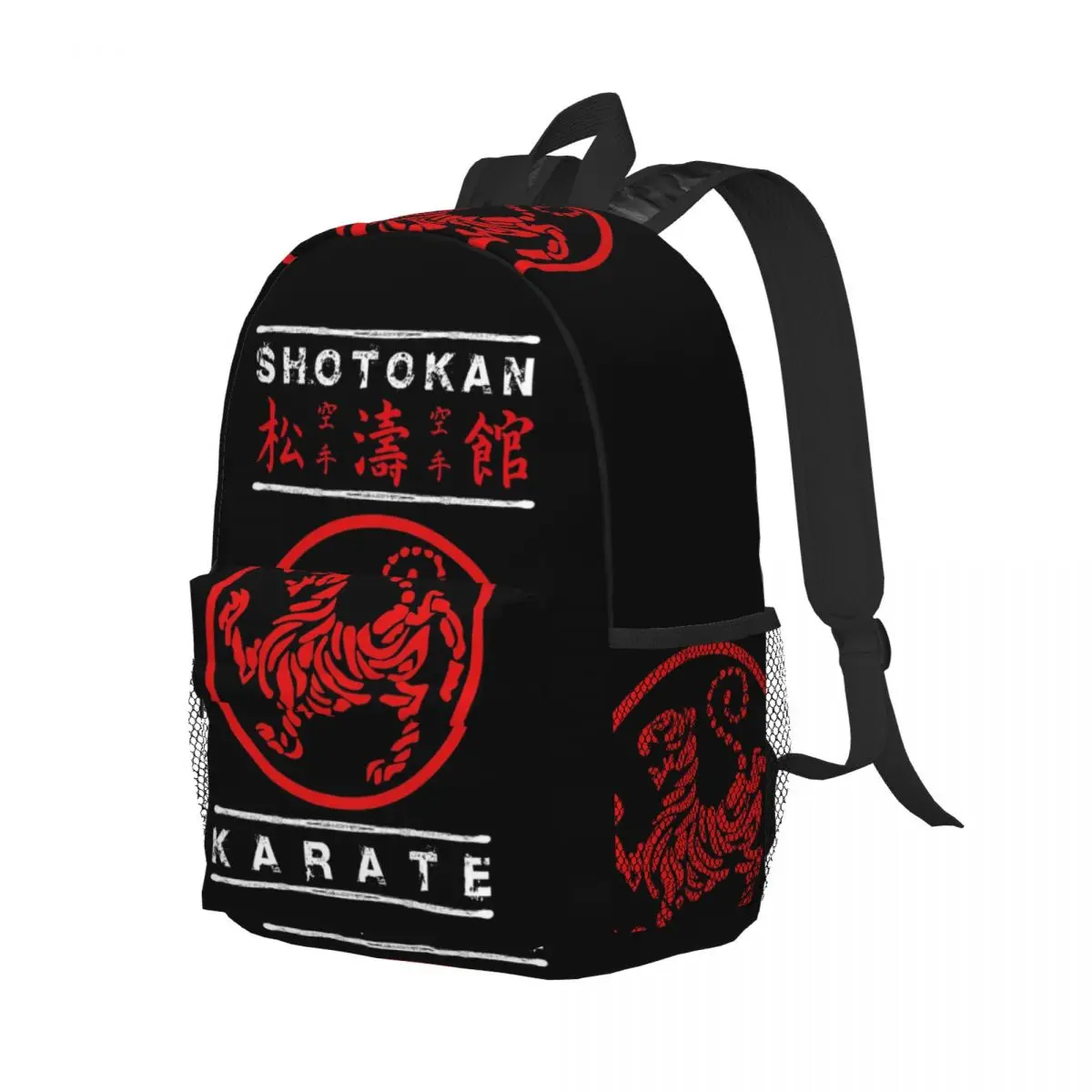 Shotokan Karate Rucksack mit weißem Text, für Studenten, Jungen, Mädchen, Büchertasche, für Männer und Frauen, Schultasche, Laptop-Umhängetaschen