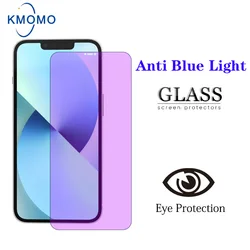 For iPhone 16 Pro Max 15 14 Plus 13 Mini 12 11 X Xr Xs 7 8 6 6s SE 2020 Tempered Glass Anti Blue Light Ray Screen Protector