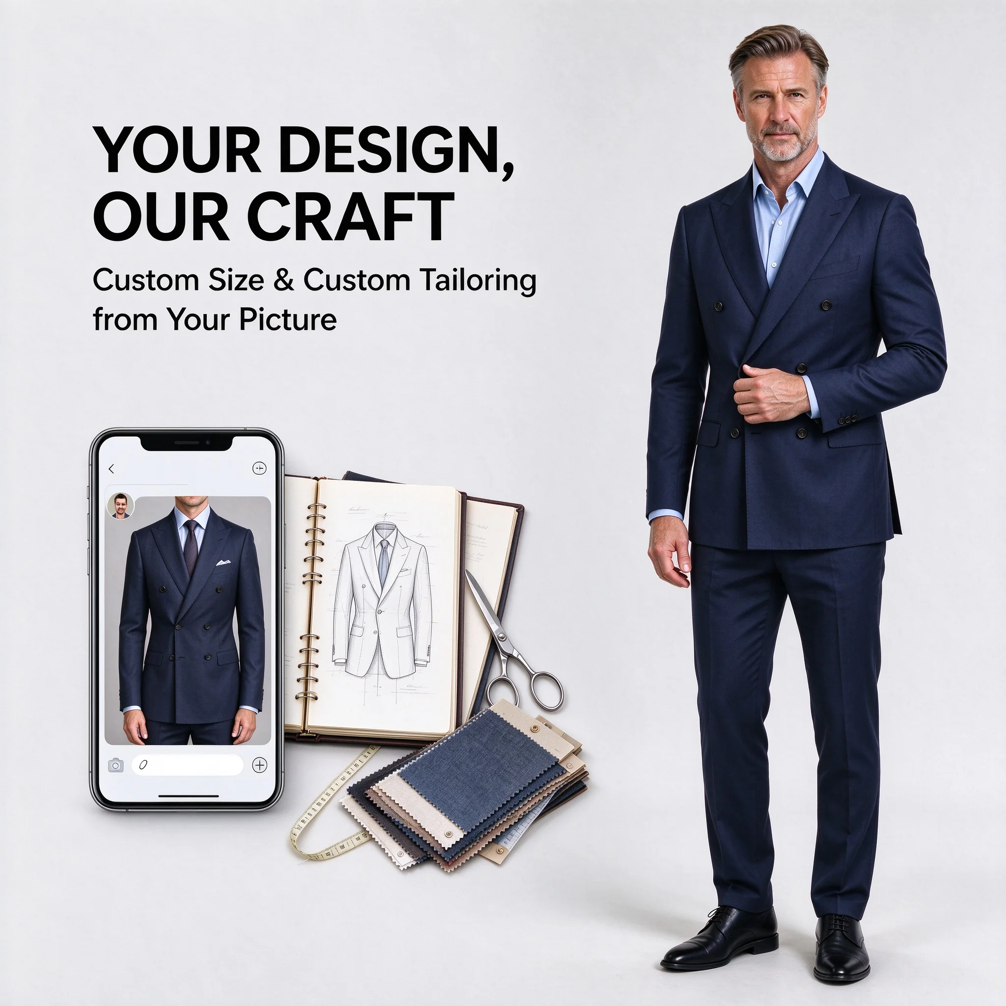 Men Custom Blazer Vest Trousers Made To Measure Business Wedding Formal