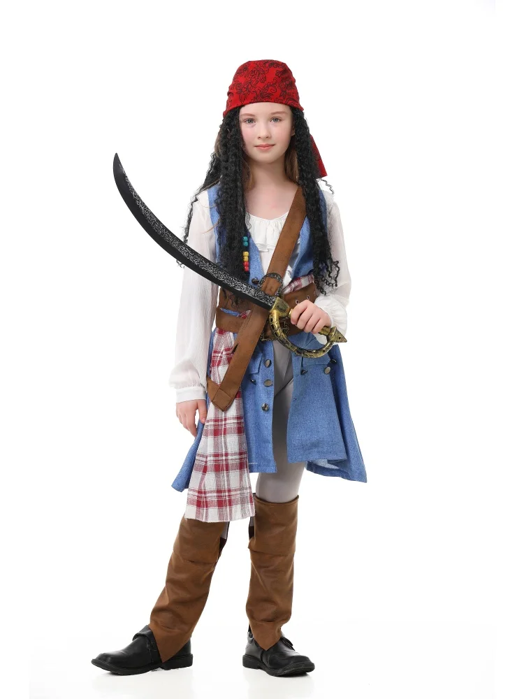 Unisex Retro Piraten-Cosplay-Outfit Blaue Weste Halloween Karneval Familien-Paar Kostüm Bühnenkostüm 2026 – Detail 40