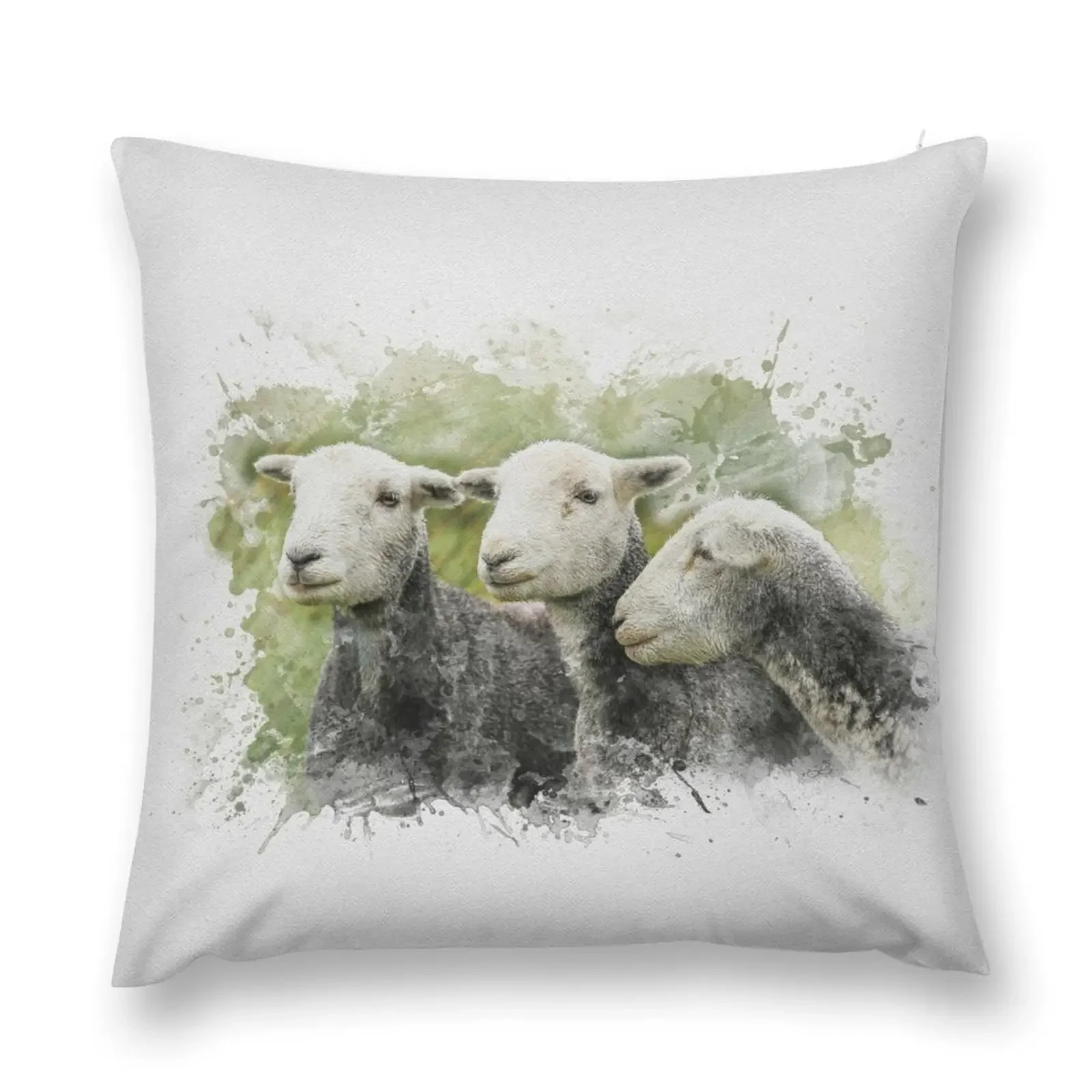 Three Herdys Watercolour Photograph Throw Pillow bed pillows Pillows Aesthetic Christmas Covers For Cushions pillow