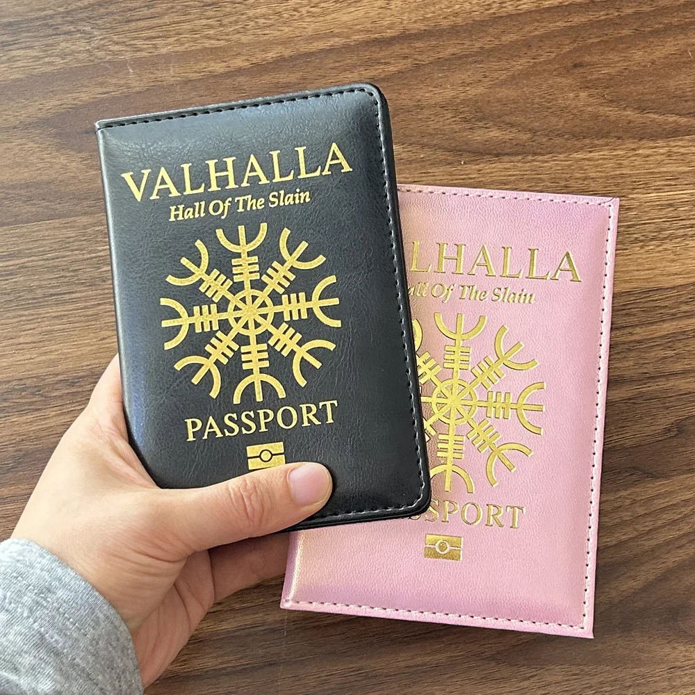 ปกหนังสือเดินทางไวกิ้ง Valhalla ตํานานนอร์สผู้ถือหนังสือเดินทางสําหรับ Hall of The Slain Passport Cover Travel