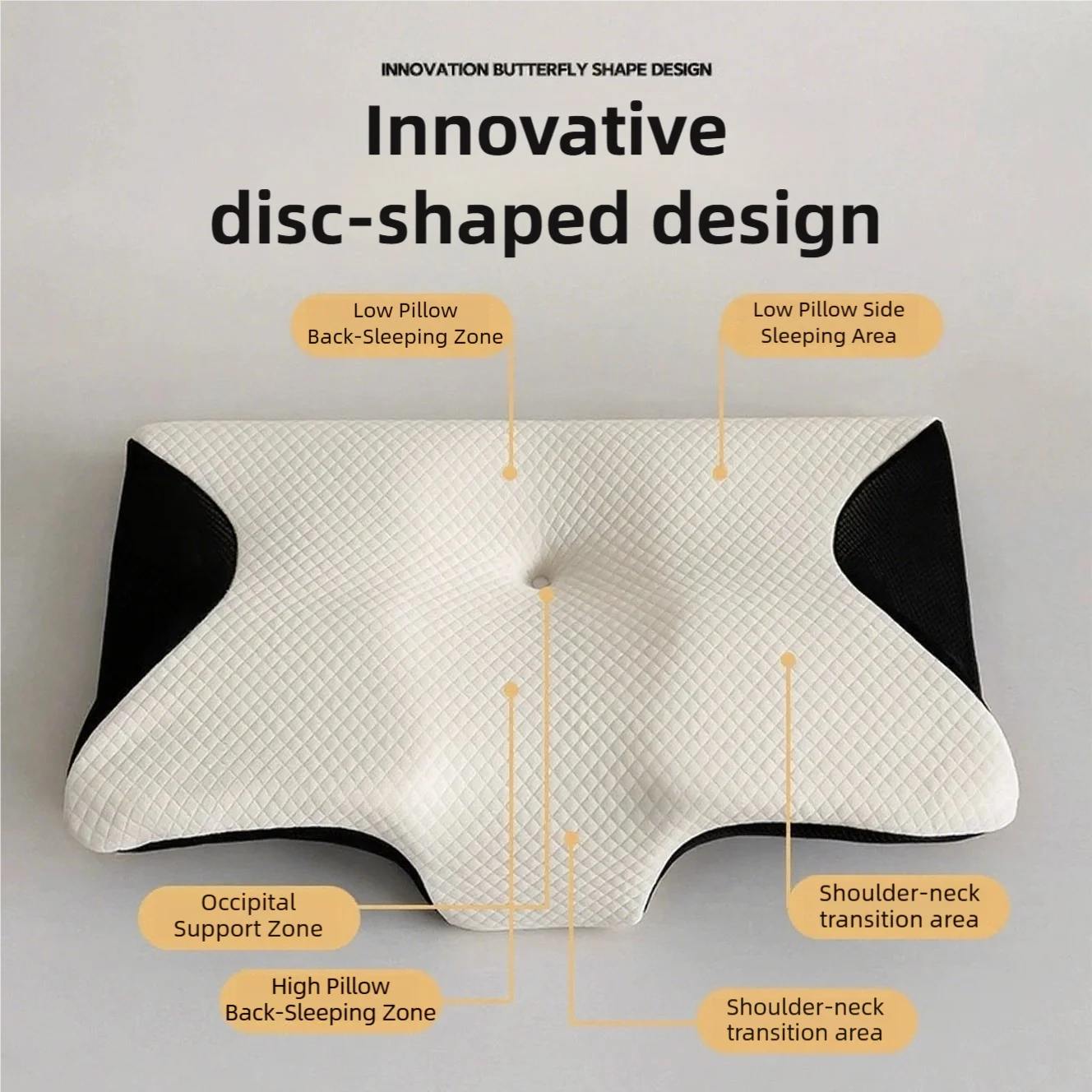 Tinsol Memory foam cervical support pillow featuring 3D airflow technology for pain-free sleep and relief from neck discomfort gallery 4