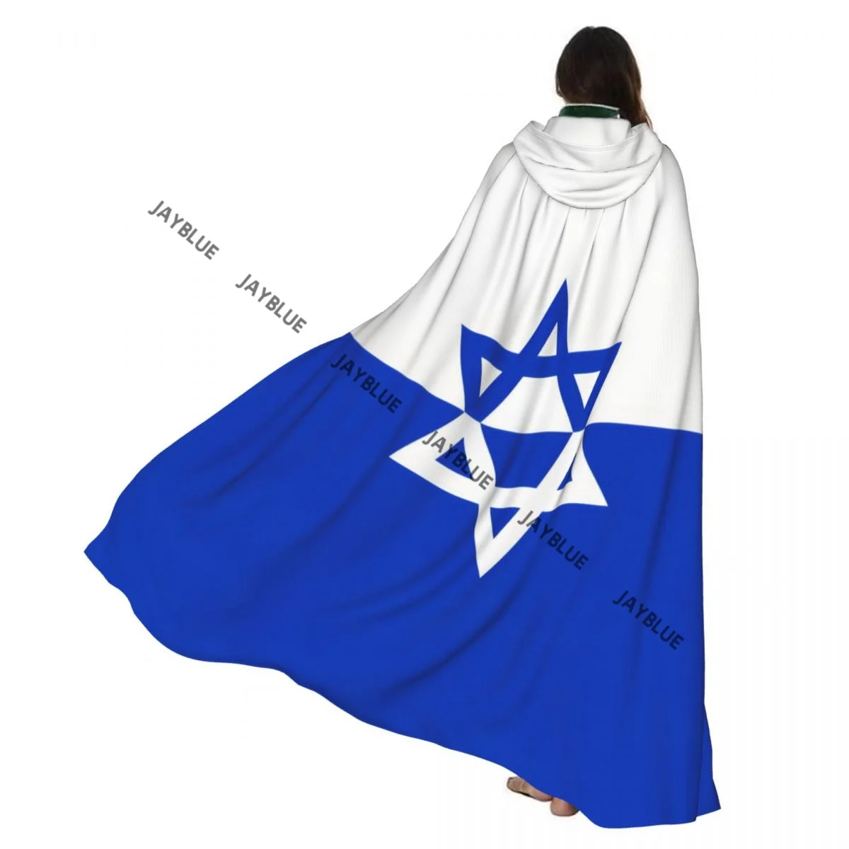 

Унисекс взрослый флаг еврейской боевой организации плащ с капюшоном длинный костюм ведьмы косплей