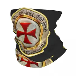 Medieval Symbol Templar Cross Bandana Neck Gaiter for Ski Cycling Women Men Wrap Scarf Knights Templar Masonic Balaclava Warmer