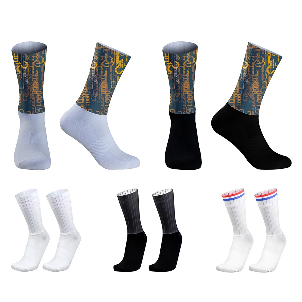 Anti Slip Silicone Seamless Socks Breathable Cycling Socks Men Women Road 2024 New Summer Bike Socks