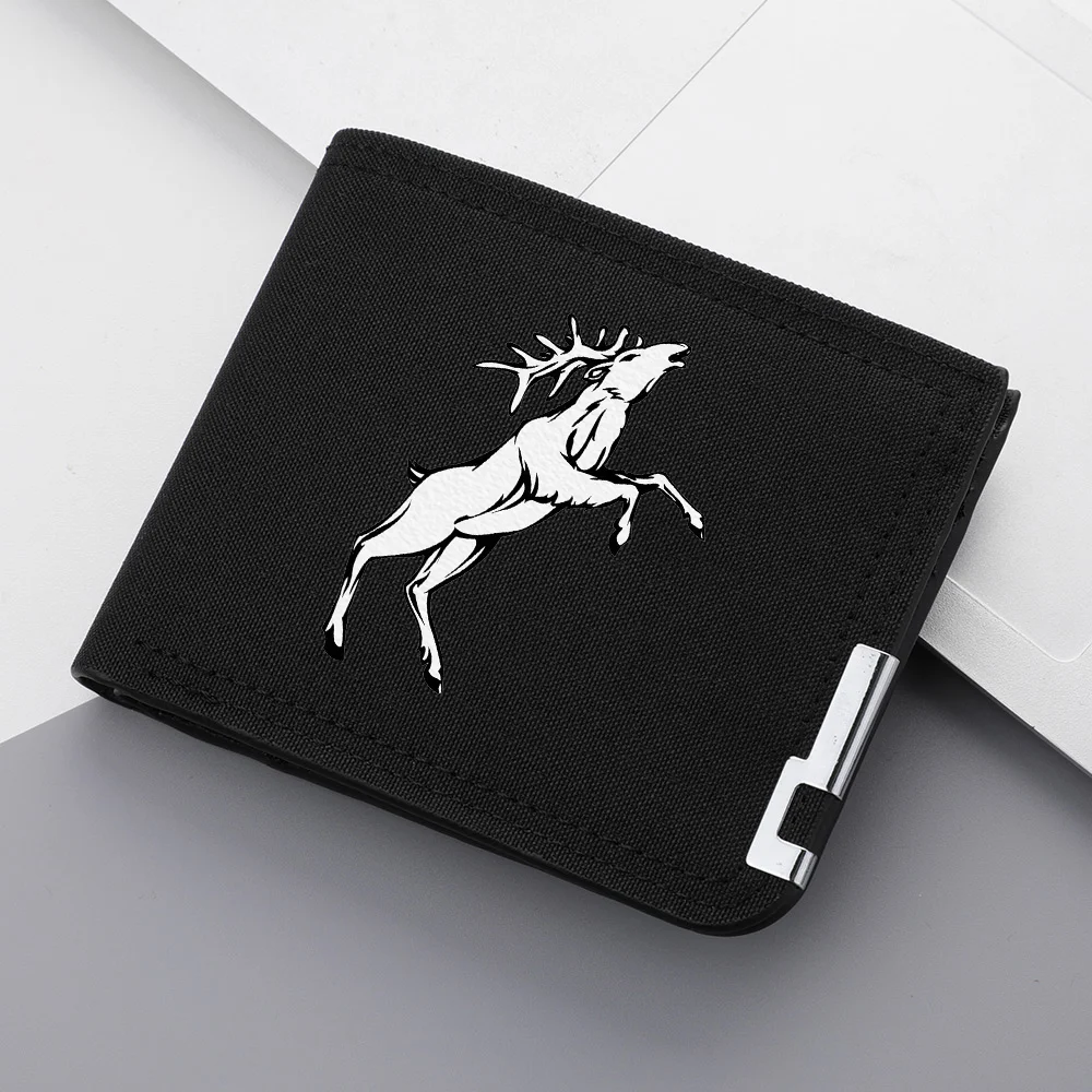 محفظة رجالية عالية الجودة كارتونية قصيرة من القماش قابلة للطي بسحاب وإبزيم متعدد الوظائف للعملات المعدنية