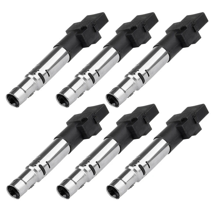 

6 Pcs Ignition Coil Pack Accessories For A3 Q7 TT Porsche Cayenne Eos Passat R32 Touareg V6 3.2L 3.6L 022905715 022905100B