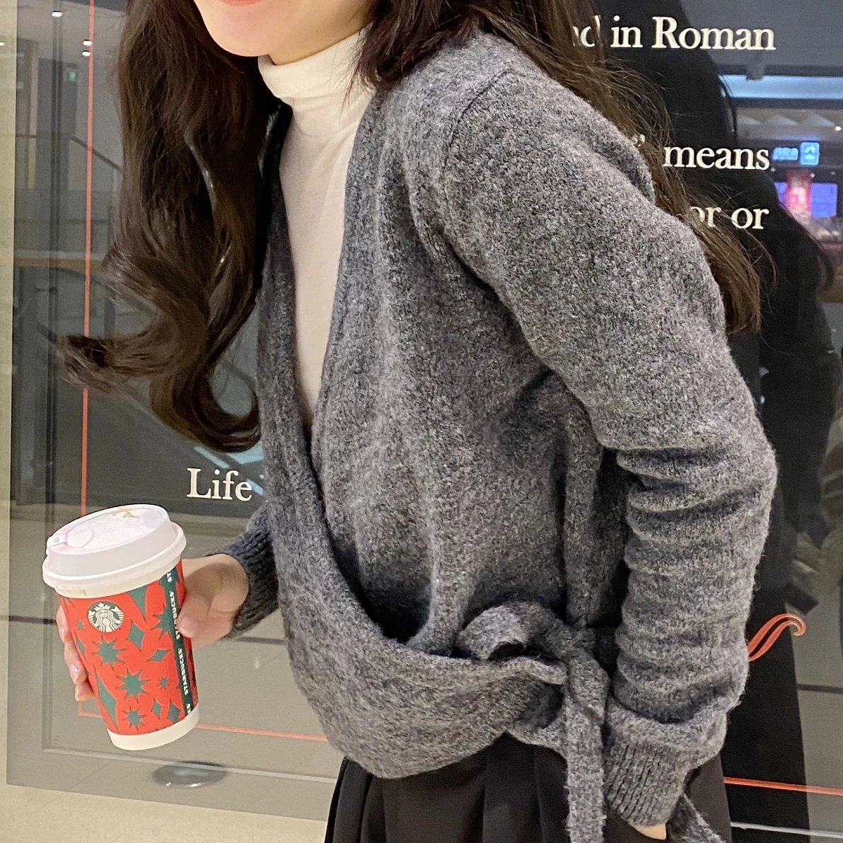 Suéter Hoado con Cuello en V para Mujer, Estilo Informal, Capa Base, Manga Larga, Mezcla de Lana, Ajuste Cómodo, Moderno, C...