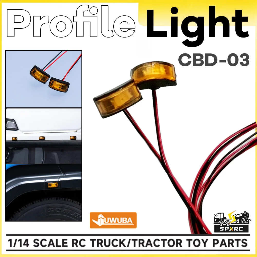 Profillicht Visierlampe LED CBD-03 ABS-Kunststoff Gelb für 1/14 Tamiyaa RC Muldenkipper Traktor JUWUBA DIY Spielzeug Modellteile